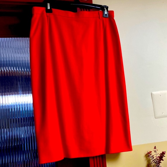 Escada New Virgin Wool Red Fully Lined LogoSkirt HasMatching Blazer in My Closet